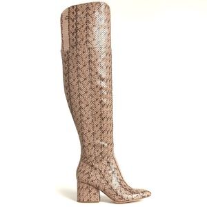 Louise et Cie Tan Snakeskin Over the Knee Boots